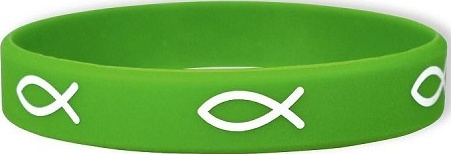 Bracelet silicone Ichthus vert