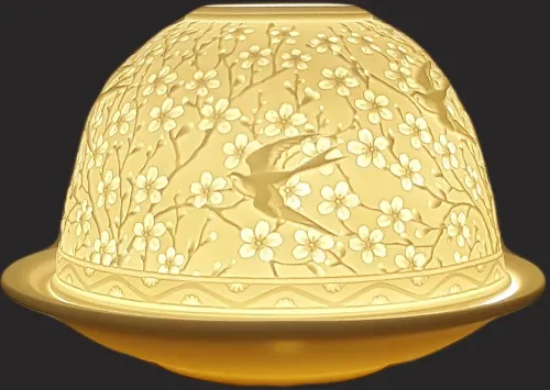 Photophore en porcelaine Les Hirondelles