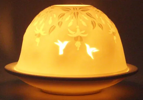 Photophore en porcelaine Les Colibris