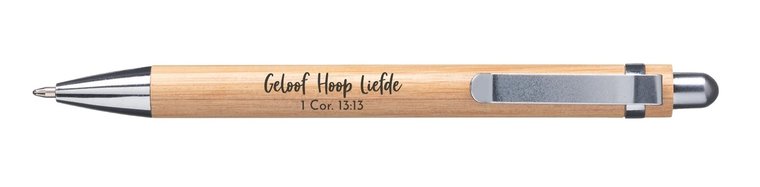 Pen bambu Geloof Hoop Liefde - 1 Cor. 13:13