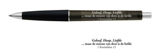 Pen zwart Geloof Hoop Liefde - 1 Korinthiers 13