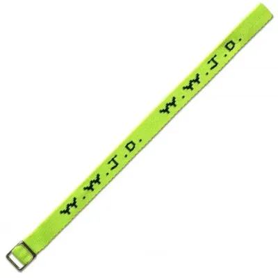 Bracelet WWJD tissé Jaune fluo