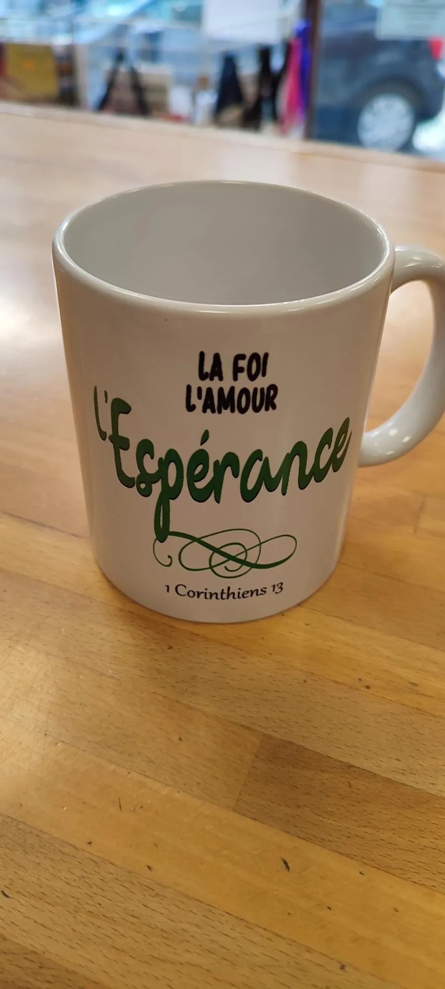 Mug la foi L'ESPERANCE l'amour - 1 Corinthiens 13