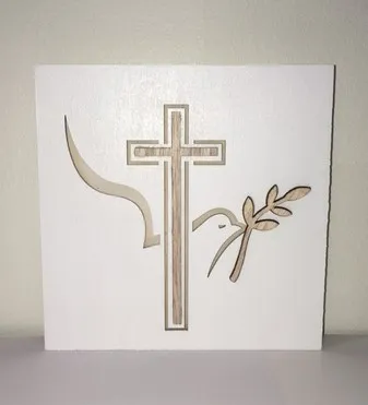 Tableau découpé Croix Colombe