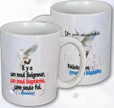Mug baptême Il y a un seul Seigneur, un seul... - Eph. 4:5
