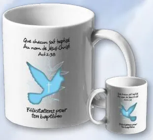 Mug baptême Que chacun soit baptisé... - Actes 2:38