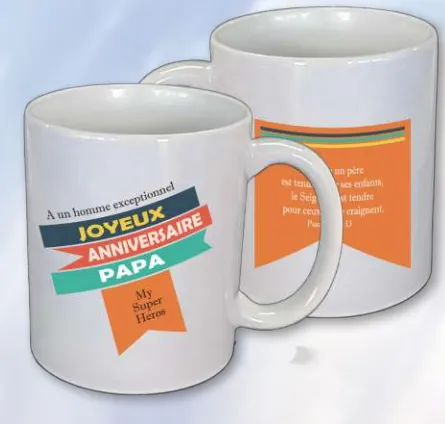 Mug anniversaire Comme un père est tendre... - Psaume 103:13