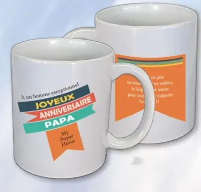 Mug anniversaire Comme un père est tendre... - Psaume 103:13