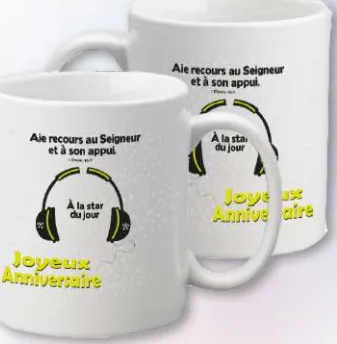 Mug anniversaire Aie recours au Seigneur... - 1 Chro. 16:11
