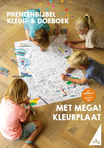 Prentenbijbel kleur- & doeboek met mega ! kleurplaat