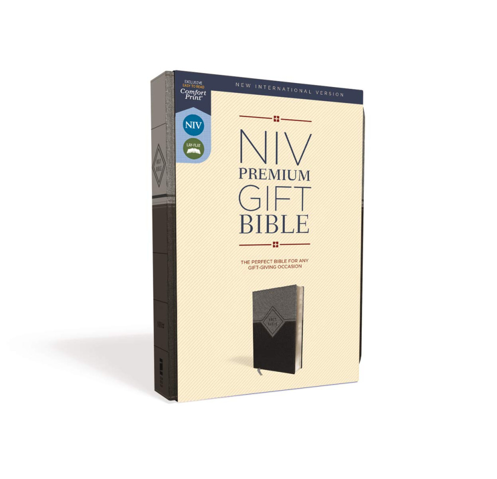 NIV Premium Gift Black/Grey leather