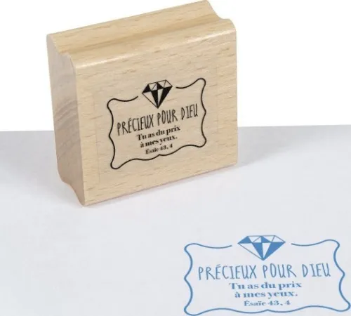 Tampon bois "Précieux pour Dieu"