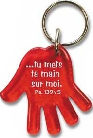 Porte-clés main rouge - Ps 139:5