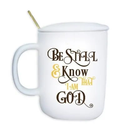 Mug tea ceramic Be still and know