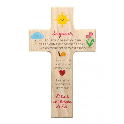 Croix en bois Seigneur, la terre a besoin...