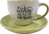 Mug cup & saucers In everything give thanks