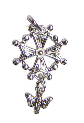 Pendentif croix huguenote argent 925 15mm