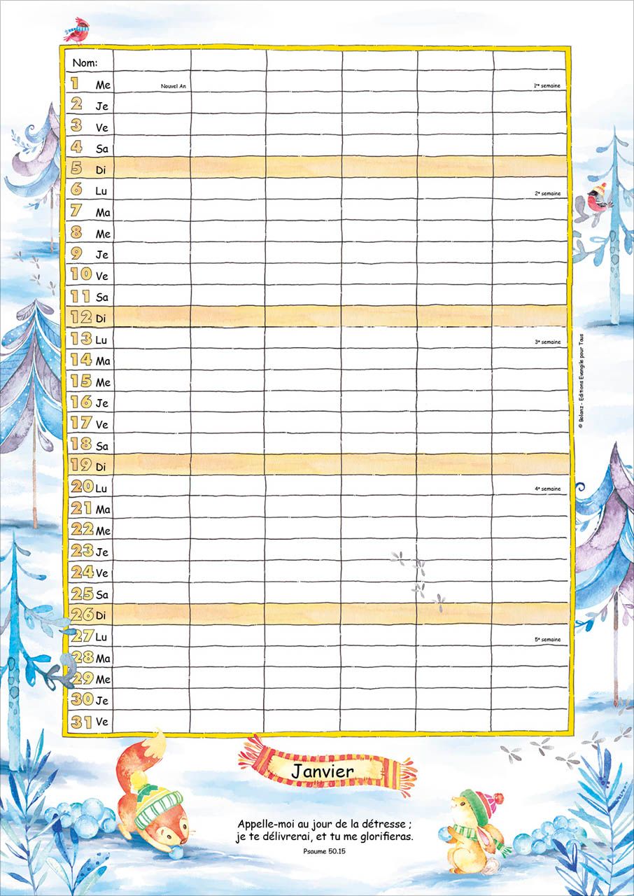 Calendrier - Notre Planning