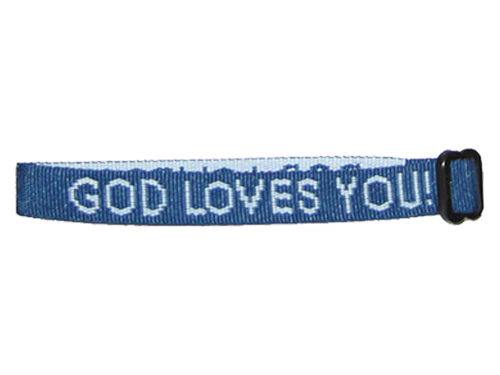 Bracelet tissé blue - God loves you