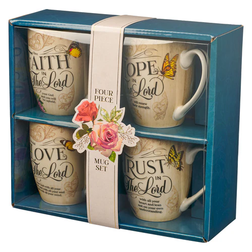 Mug set - Faith Trust Hope Love (4)