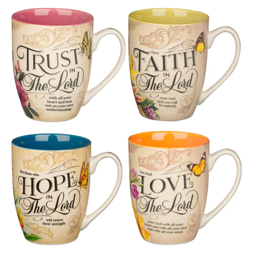 Mug set - Faith Trust Hope Love (4)