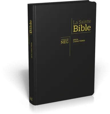 Bible NEG gros caractères souple noir or onglets zip