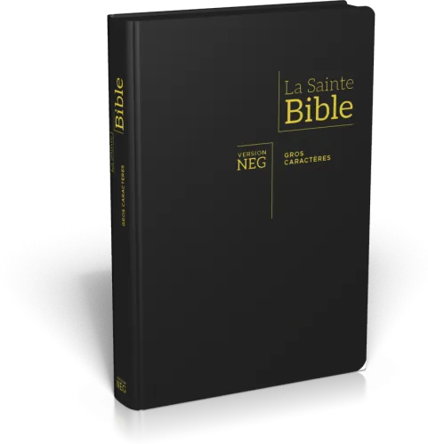 Bible NEG gros caractères souple noir or onglets zip