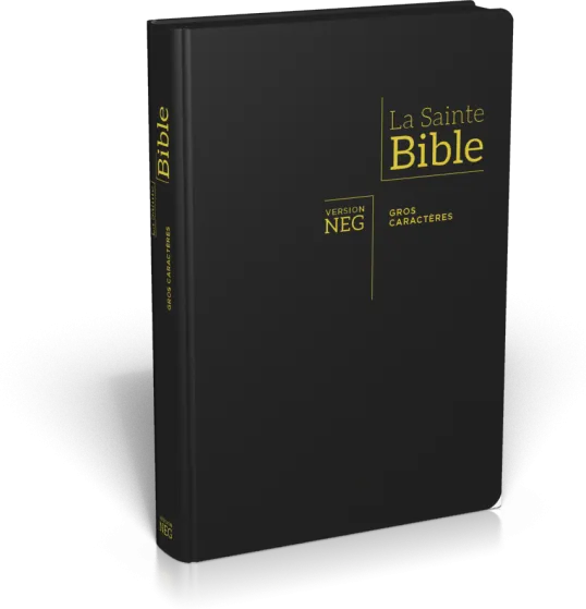 Bible NEG gros caractères souple noir or onglets zip