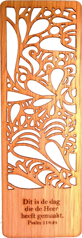 Houten boekenlegger - Psalm 118:24