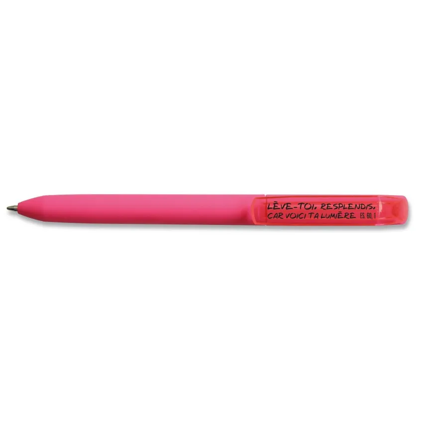 Stylo néon rose - Lève-toi resplendis car voici la lumière