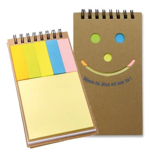 Carnet de note avec post-it Réjouis-toi Jésus est avec toi