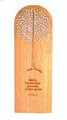 Houten boekenlegger - Jeremia 21:8