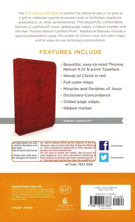 KJV deluxe gift Bible auburn