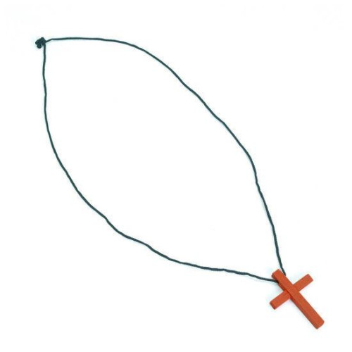 Collier croix bois 4,5cm