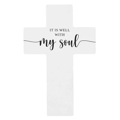 Croix blanche 15.2cm - Is is well with my soul