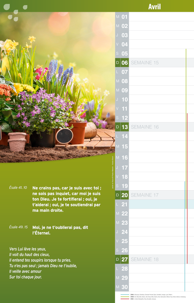 Calendrier Bonne Semence mensuel memo