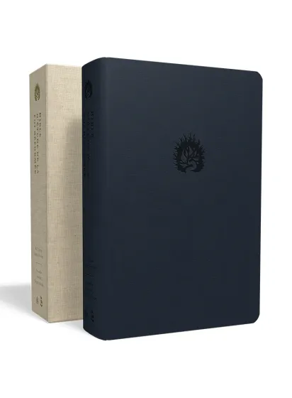 Bible Colombe étude de la foi réformée souple bleu marine argent