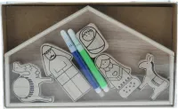 Crèche en bois à colorier