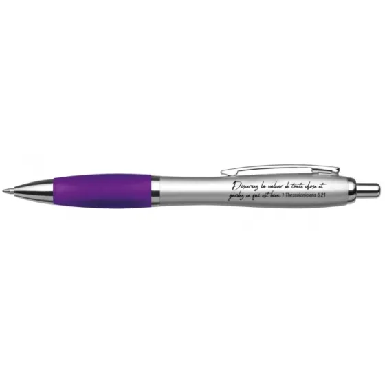 Stylo lilas Discernez la valeur de toute chose - 1 Thes. 5:21