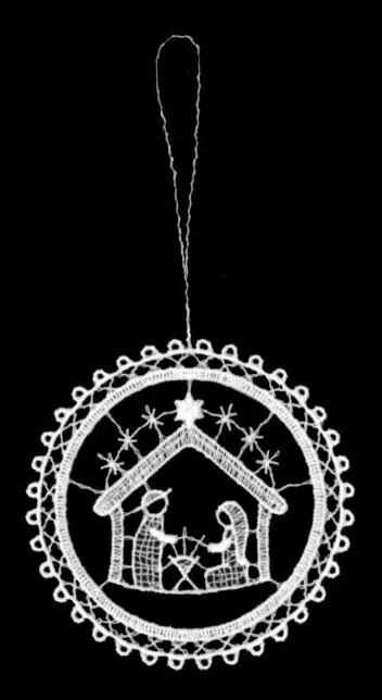Guirlande brodée - rond nativité
