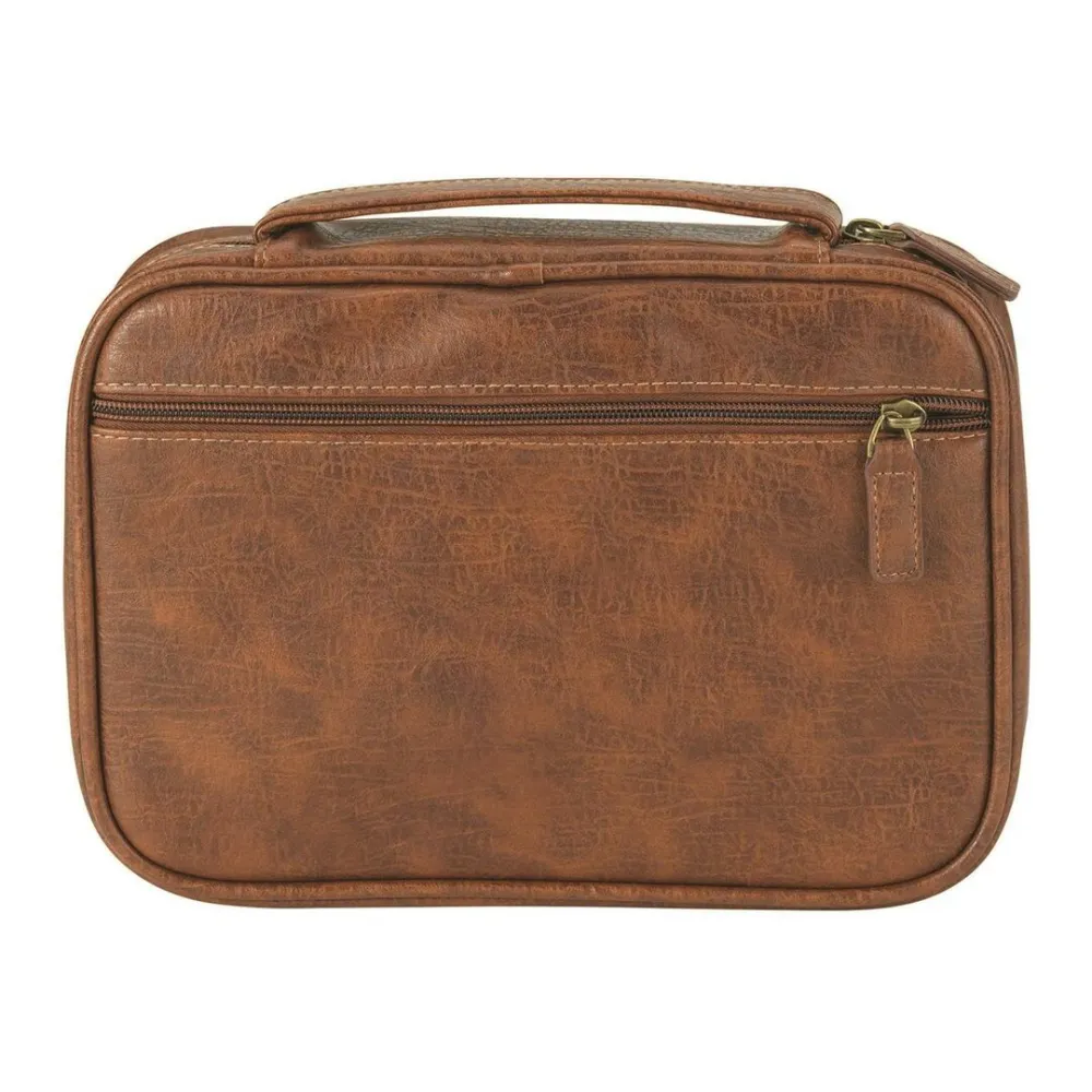 Housse L cuir vieilli brun clair