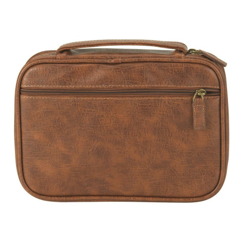 Housse L cuir vieilli brun clair