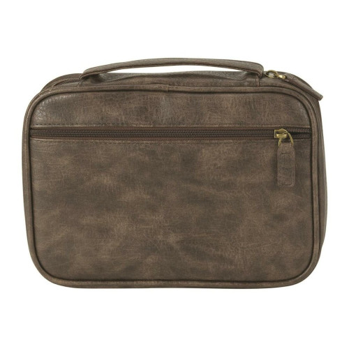 Housse L cuir vieilli brun foncé