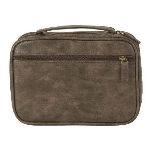 Housse L cuir vieilli brun foncé