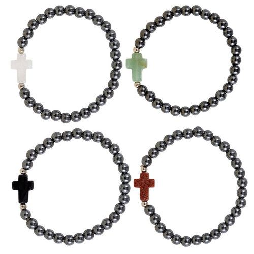 Bracelet Hematite cross