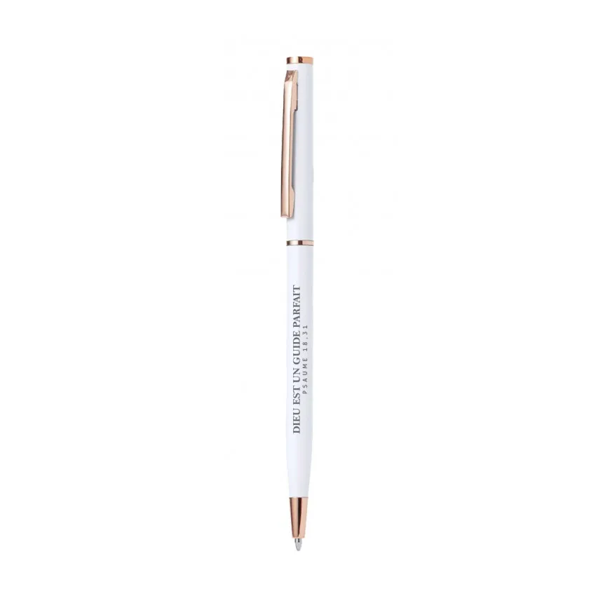 Stylo blanc alu - Dieu est un guide parfait