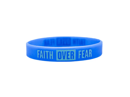 Bracelet silicone bleu - Faith over fear