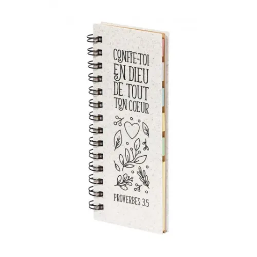 Mini-bloc notes avec post-its - Proverbes 3.5