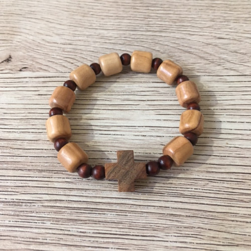 Bracelet forme barrilet en bois d'olivier