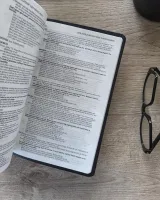 NLT Bible premium value thinline Trinity Cross  black